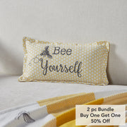 Buzzy Bees Bee Yourself Pillow 7x13 (2PC Bundle)
