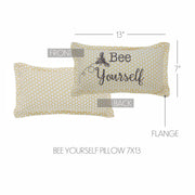Buzzy Bees Bee Yourself Pillow 7x13 (2PC Bundle)