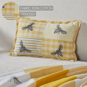 Buzzy Bees Patchwork Bee Pillow 9.5x14 (2PC Bundle)