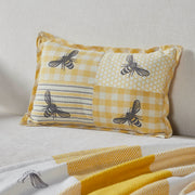Buzzy Bees Patchwork Bee Pillow 9.5x14 (2PC Bundle)