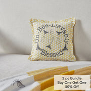 Buzzy Bees Un-Bee-Lievably Blessed Pillow 9x9 (2PC Bundle)