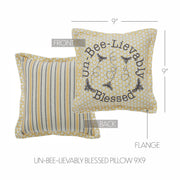 Buzzy Bees Un-Bee-Lievably Blessed Pillow 9x9 (2PC Bundle)
