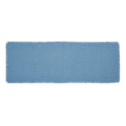 Burlap Blue Runner Fringed 12x36 (2PC Bundle)