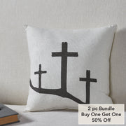 Risen 3 Crosses Pillow 12x12 (2PC Bundle)