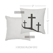 Risen 3 Crosses Pillow 12x12 (2PC Bundle)
