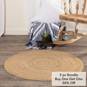 Harlow Jute Rug w/ Pad 3ft Round (2PC Bundle)