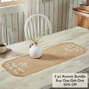 Celebrate Grace Jute Burlap Happy Easter Runner 12x36 (2PC Bundle)