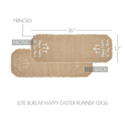 Celebrate Grace Jute Burlap Happy Easter Runner 12x36 (2PC Bundle)