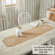 Celebrate Grace Jute Burlap Happy Easter Runner 12x48 (2PC Bundle)
