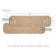 Celebrate Grace Jute Burlap Happy Easter Runner 12x48 (2PC Bundle)