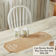 Celebrate Grace Jute Burlap Happy Easter Runner 8x24 (2PC Bundle)