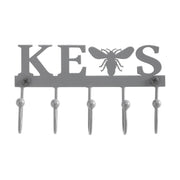 Buzzy Bees Metal Wall Mount Bee Key Holder Grey 3x5.3 (2PC Bundle)