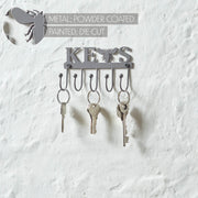 Buzzy Bees Metal Wall Mount Bee Key Holder Grey 3x5.3 (2PC Bundle)
