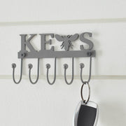 Buzzy Bees Metal Wall Mount Bee Key Holder Grey 3x5.3 (2PC Bundle)