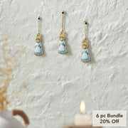 Bunny Hop Metal Apron Rabbit Ornament Set of 3 4x2 (6PC Bundle)