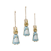 Bunny Hop Metal Apron Rabbit Ornament Set of 3 4x2 (6PC Bundle)