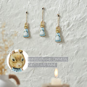 Bunny Hop Metal Apron Rabbit Ornament Set of 3 4x2 (6PC Bundle)