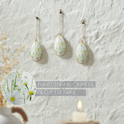 Spring In Bloom Metal Daisies Egg Ornament Set of 3 4x2.5 (6PC Bundle)