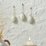 Spring In Bloom Metal Daisies Egg Ornament Set of 3 4x2.5 (6PC Bundle)