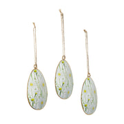 Spring In Bloom Metal Daisies Egg Ornament Set of 3 4x2.5 (6PC Bundle)