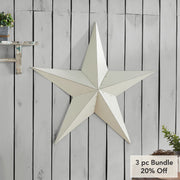 Metal Star Creme Distressed 36x36 (3PC Bundle)