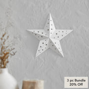 Metal Star Punched White 12x12 (3PC Bundle)