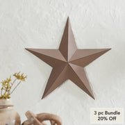 Metal Star Rust Brown Distressed 18x18 (3PC Bundle)