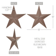 Metal Star Rust Brown Distressed 18x18 (3PC Bundle)