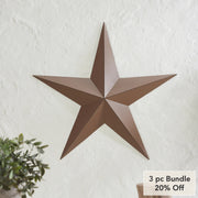 Metal Star Rust Brown Distressed 24x24 (3PC Bundle)