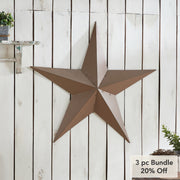Metal Star Rust Brown Distressed 36x36 (3PC Bundle)