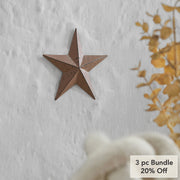Metal Star Speckled Rust Brown Distressed 4x4 (3PC Bundle)