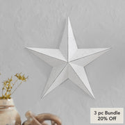 Metal Star Speckled White Distressed 18x18 (3PC Bundle)