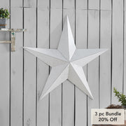 Metal Star Speckled White Distressed 36x36 (3PC Bundle)