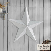 Metal Star Speckled White Distressed 48x48 (3PC Bundle)