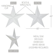 Metal Star Speckled White Distressed 48x48 (3PC Bundle)