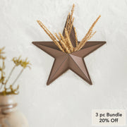 Metal Star w/ Pocket Rust Brown Distressed 12x12 (3PC Bundle)