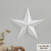 Metal Star White Distressed 18x18 (3PC Bundle)