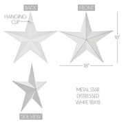 Metal Star White Distressed 18x18 (3PC Bundle)