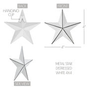 Metal Star White Distressed 4x4 (3PC Bundle)