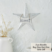 Celebrate Grace Metal Star w/ Risen Tag 12x12 (2PC Bundle)