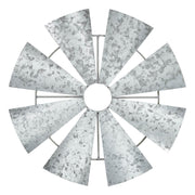 Galvanized Metal Windmill Blades Wall Hanging 16.75x16.75 (2PC Bundle)