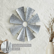 Galvanized Metal Windmill Blades Wall Hanging 16.75x16.75 (2PC Bundle)