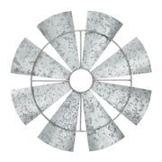 Galvanized Metal Windmill Blades Wall Hanging 16.75x16.75 (2PC Bundle)