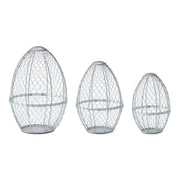 Bunny Hop Chicken Wire Egg Shaped Baskets Set of 3 Sizes (6PC Bundle)