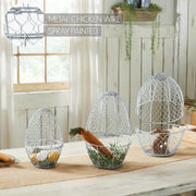 Bunny Hop Chicken Wire Egg Shaped Baskets Set of 3 Sizes (6PC Bundle)