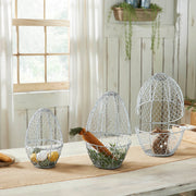 Bunny Hop Chicken Wire Egg Shaped Baskets Set of 3 Sizes (6PC Bundle)