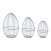 Bunny Hop Chicken Wire Egg Shaped Baskets Set of 3 Sizes (6PC Bundle)