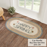 Kaila Happy Spring Jute Rug Oval w/ Pad 27x48 (2PC Bundle)