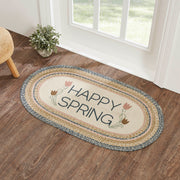 Kaila Happy Spring Jute Rug Oval w/ Pad 27x48 (2PC Bundle)