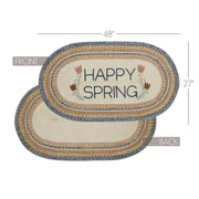 Kaila Happy Spring Jute Rug Oval w/ Pad 27x48 (2PC Bundle)